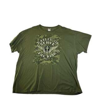 Kerusso Called to Serve the King 1 Timothy 6:15 Camo Green T-Shirt 3XL